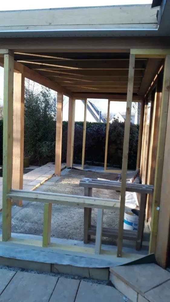 Veranda construction bois